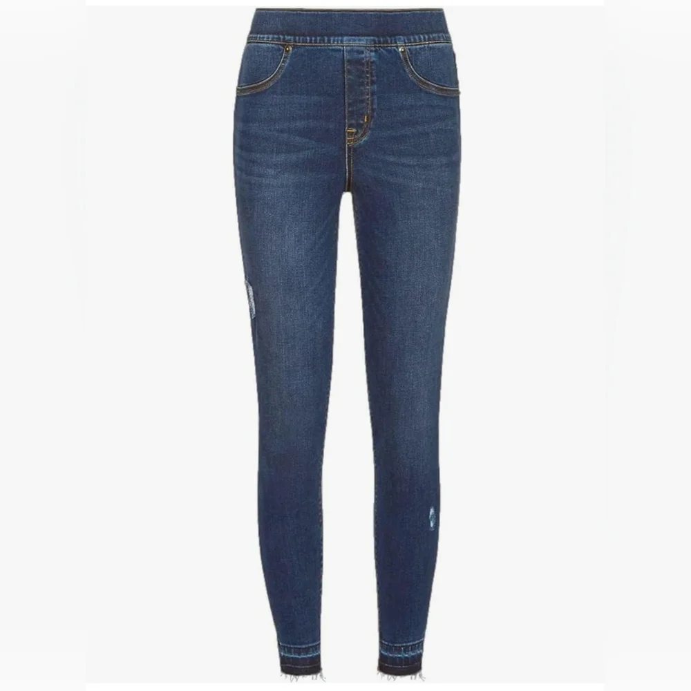 Spanx Women's Distressed Denim Legging ~Medium Wash ~SMALL **NEW - Picture 2 of 13